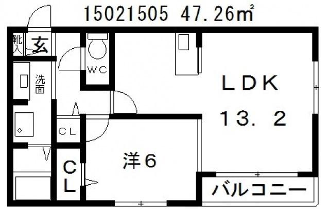ハイムマモリ(1LDK/1階)の間取り写真