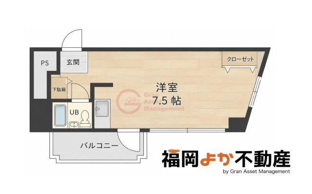ジェンティール六本松(ワンルーム/6階)の間取り写真