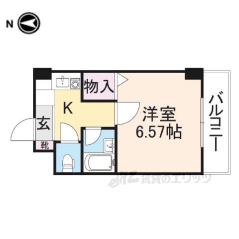 メゾンケイティエス(1K/4階)の間取り写真