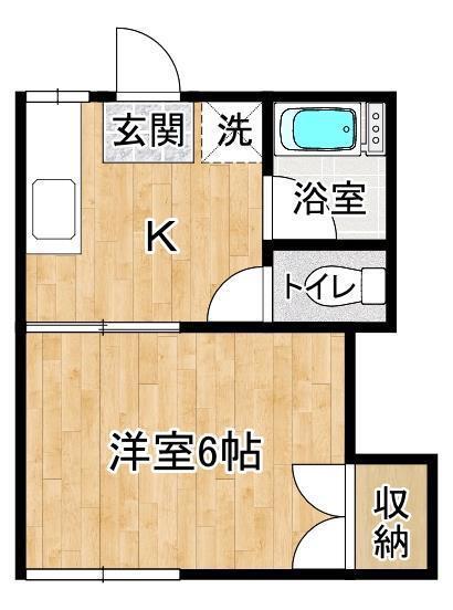 メゾン花畑(1K/1階)の間取り写真