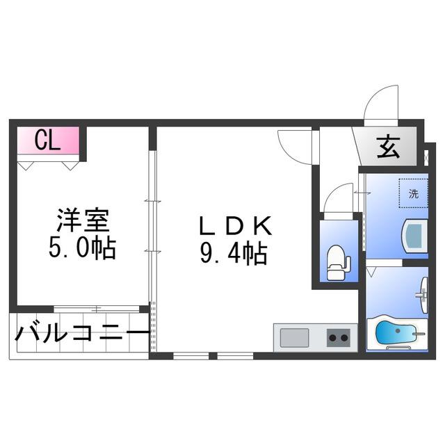 アメニティ高松(1LDK/3階)の間取り写真