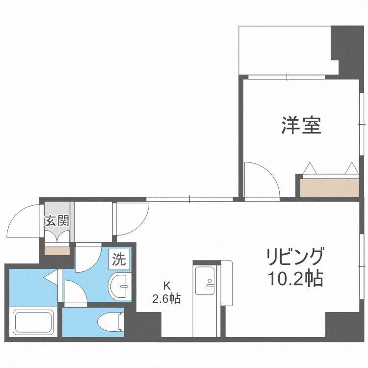 アリスマナーBLD(1LDK/6階)の間取り写真