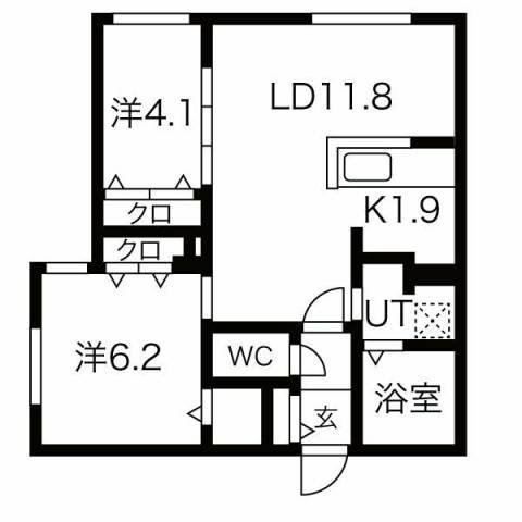 ARMADA(2LDK/1階)の間取り写真