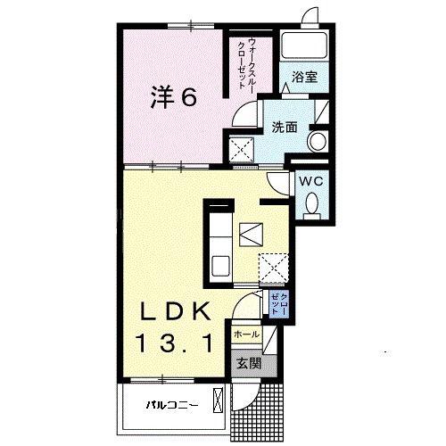 ル・プランドール(1LDK/1階)の間取り写真