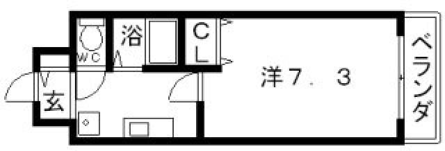 アルファ帝塚山(1K/5階)の間取り写真