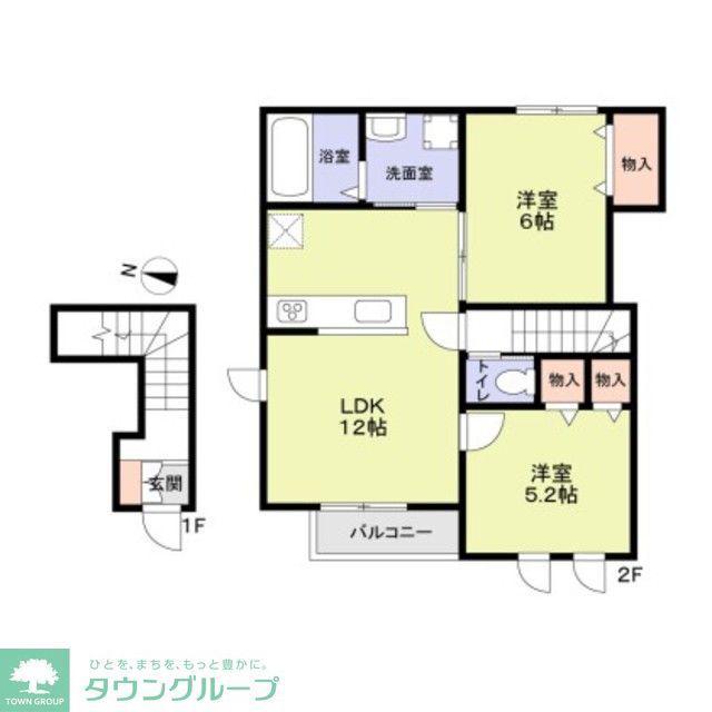 川崎市多摩区宿河原3丁目計画 B棟(2LDK/1階)の間取り写真