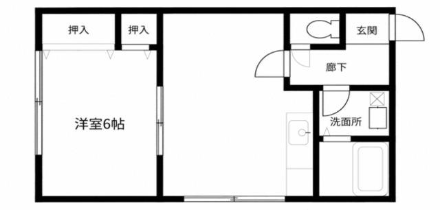 ハイツ岩崎町(1LDK/1階)の間取り写真