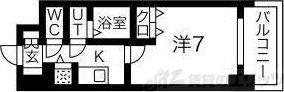 シャルマンパレ淡路(1K/2階)の間取り写真