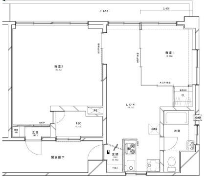 鶯谷マンション(2LDK/9階)の間取り写真