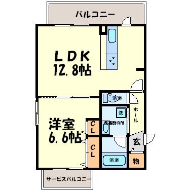 CASA CON BRIOカーサコンブリオ(1LDK/3階)の間取り写真