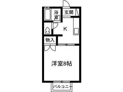 広瀬ハイツ(1DK/2階)の間取り写真