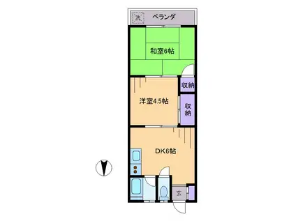 清和マンション(2DK/1階)の間取り写真