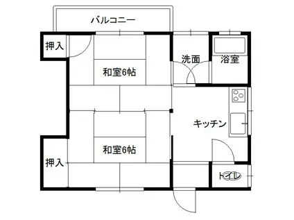 松村アパート(2K/1階)の間取り写真