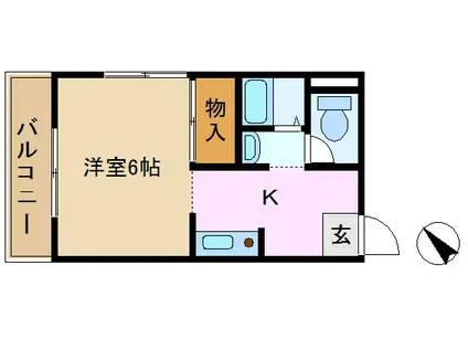 清水ビル(1K/4階)の間取り写真