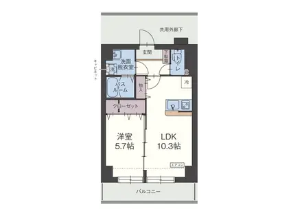 フィラトゥーラ 山本被服第一ビル(1LDK/2階)の間取り写真