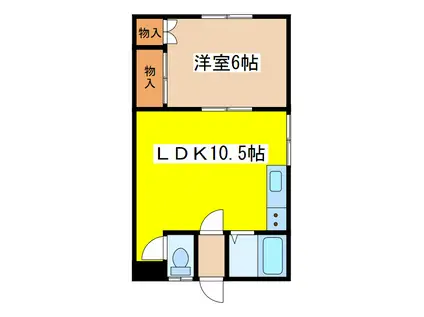 富士見東棟(1LDK/1階)の間取り写真