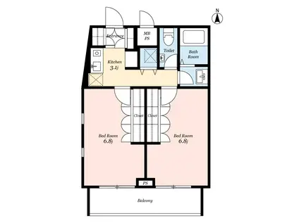 FLORAL名古屋(2K/3階)の間取り写真