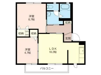 ラフィーネ下瀬谷(2LDK/1階)の間取り写真