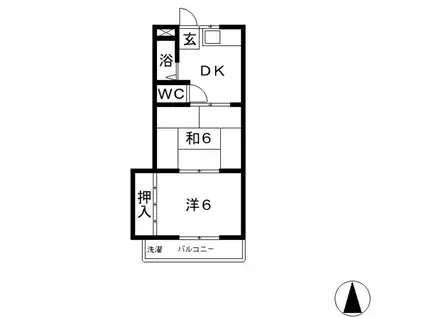 泉コーポ(2DK/2階)の間取り写真