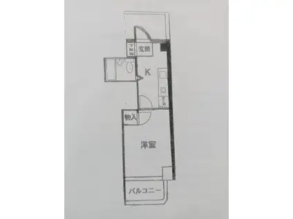 ハーシオンフルタI(1DK/2階)の間取り写真
