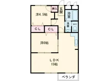 ヤマタケビル(2LDK/3階)の間取り写真