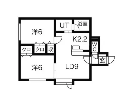 二条マンション(2LDK/1階)の間取り写真