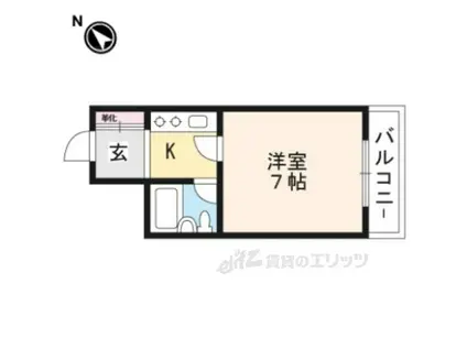 山田マンション(1K/2階)の間取り写真