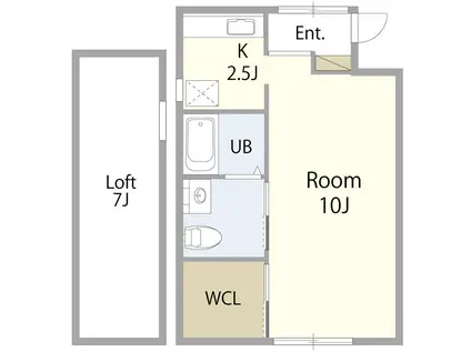 ポトマック(1K/2階)の間取り写真