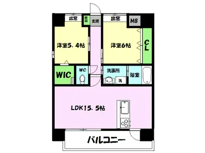 菊陽ベガマンション(2LDK/8階)の間取り写真
