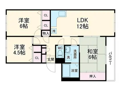 INOVE松戸六高台(3LDK/3階)の間取り写真