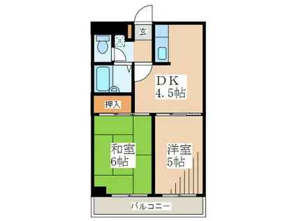 エスカイア100東青梅第一(2DK/4階)の間取り写真