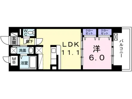 ベラヴィスタ西東京(1LDK/8階)の間取り写真