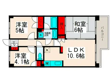 アルカサル西新井(3LDK/3階)の間取り写真