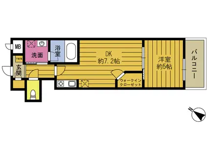 RESCO岩田(1DK/2階)の間取り写真