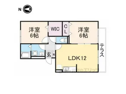ラ・エスタシオンⅡ(2LDK/2階)の間取り写真