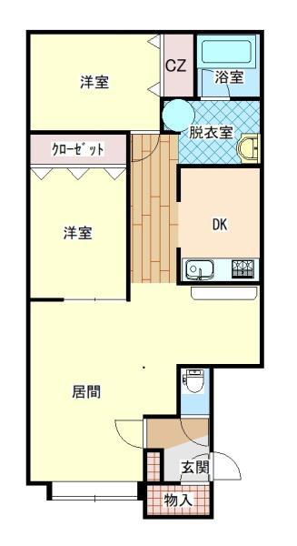 ふれんど(2LDK/2階)の間取り写真