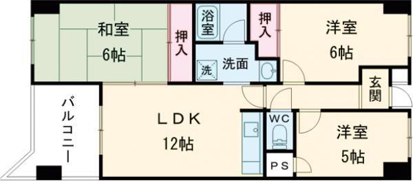 ベルデェ守恒(3LDK/2階)の間取り写真
