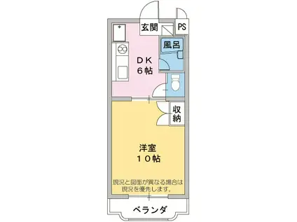 マンションレインボー(1DK/1階)の間取り写真