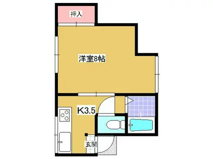 クレストハイム(1K/2階)の間取り写真