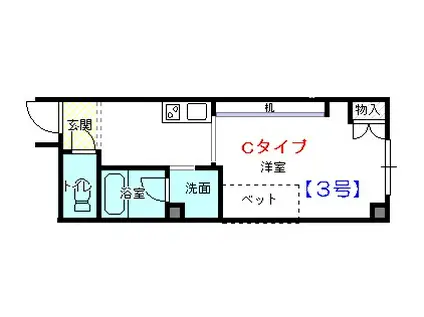 ラ・セトルメント(ワンルーム/4階)の間取り写真