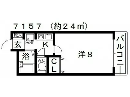 アジュール(1K/4階)の間取り写真