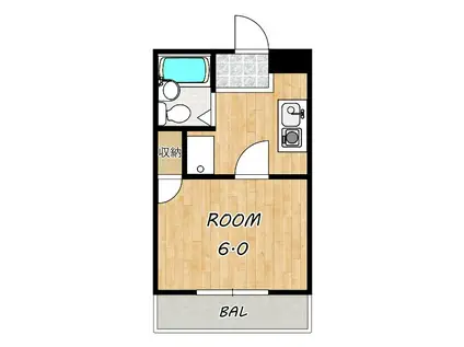 メゾンドムラジⅢ(1K/3階)の間取り写真
