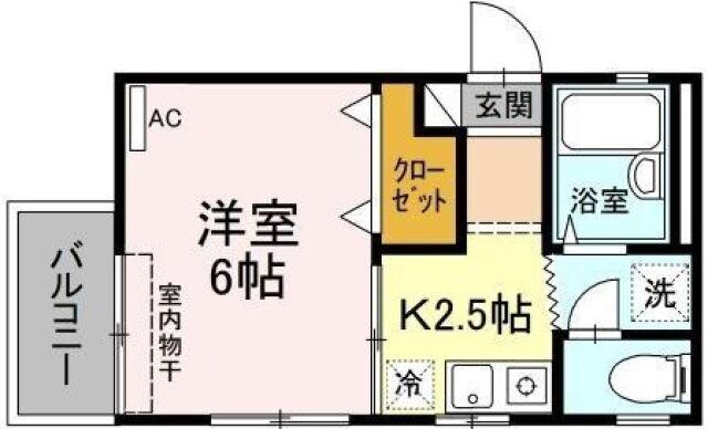 山城TOC(1K/2階)の間取り写真