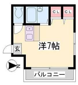 ルナ緑町(ワンルーム/2階)の間取り写真