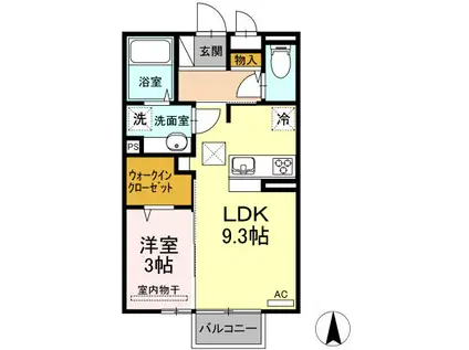 カサ・ドルチェ B(1LDK/1階)の間取り写真