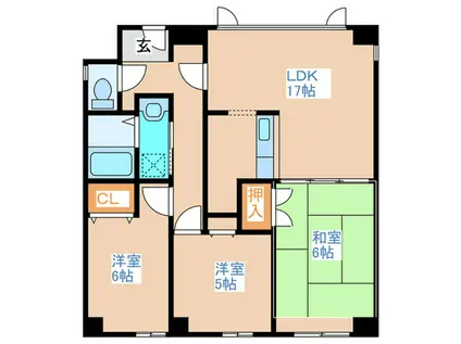 サンシティ札幌(3LDK/2階)の間取り写真
