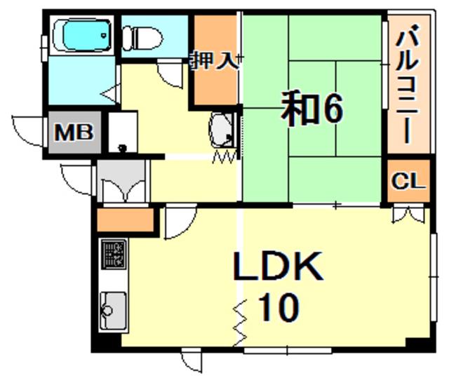 サンシャイン小林(1LDK/1階)の間取り写真