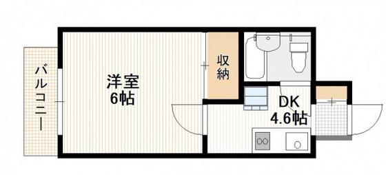 A1ビル(1DK/2階)の間取り写真
