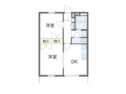 レオパレスみやま(2DK/2階)の間取り写真