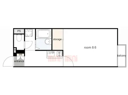 レオネクストセリバテール仁川II(1K/1階)の間取り写真